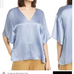 Vince V-Neck Silk Satin Top